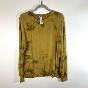 Joy Lab Tie Dye Top Brown/yellow Womens Size Small thumb holes Athletic‎
